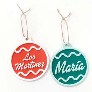 Decoración Navideña - Personalizados (dos colores)