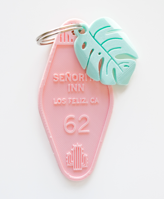 Señorita Keychain & Monstera Leaf