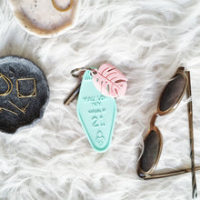 Cargar imagen en el visor de la galería, Mau Loa Keychain &amp; Pink Monstera Leaf
