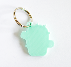Round Cactus Keychain