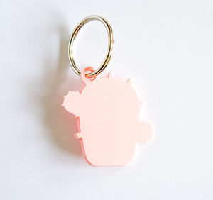 Round Cactus Keychain