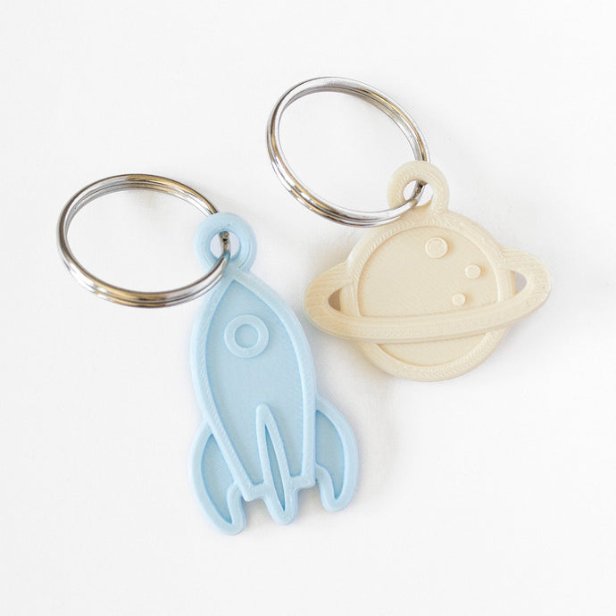 Spaceship & Planet Keychain - Colores Personalizados