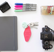 Cargar imagen en el visor de la galería, Coral Tipi Keychain &amp; Monstera Leaf